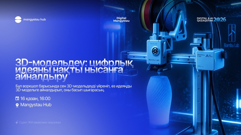 Mangystau Hub: 3D-моделирование: превращаем цифровую идею в реальный объект