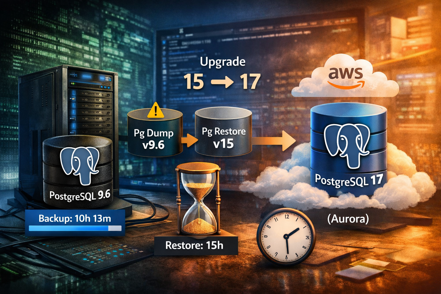 Transferring the production database from the EC2 instance to AWS Aurora
